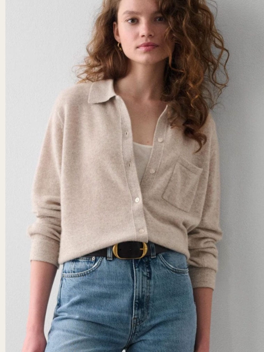 White + Warren Cashmere Button Down Shirt